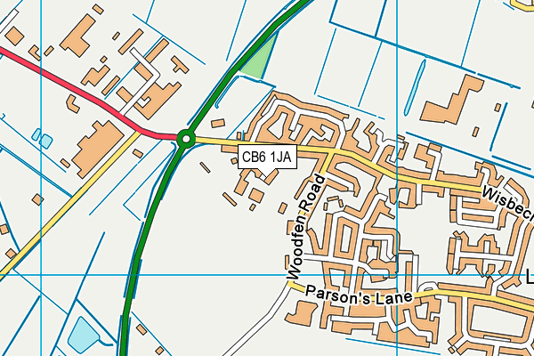 CB6 1JA map - OS VectorMap District (Ordnance Survey)