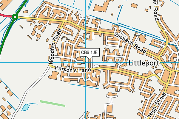 CB6 1JE map - OS VectorMap District (Ordnance Survey)