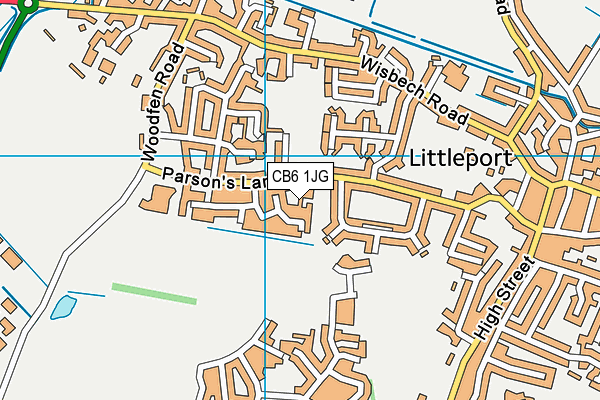 CB6 1JG map - OS VectorMap District (Ordnance Survey)