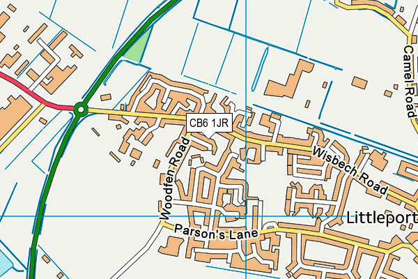 CB6 1JR map - OS VectorMap District (Ordnance Survey)