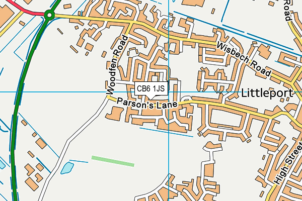 CB6 1JS map - OS VectorMap District (Ordnance Survey)