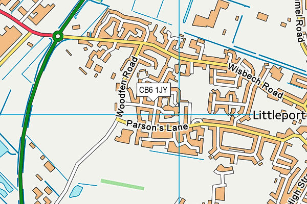 CB6 1JY map - OS VectorMap District (Ordnance Survey)