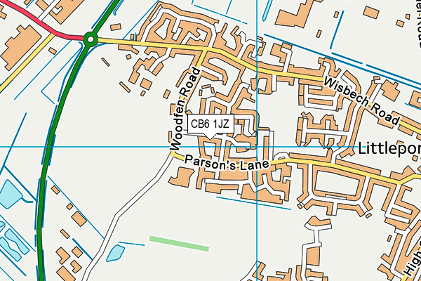 CB6 1JZ map - OS VectorMap District (Ordnance Survey)