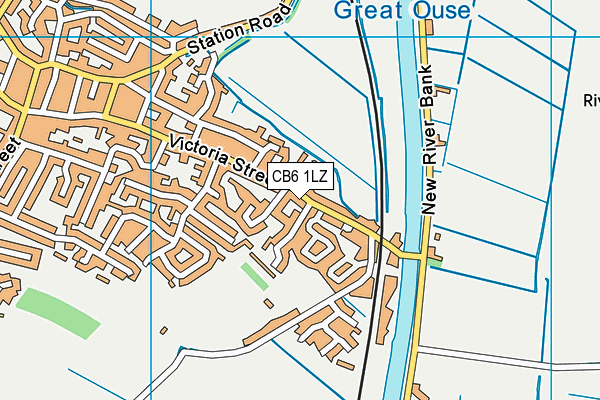 CB6 1LZ map - OS VectorMap District (Ordnance Survey)