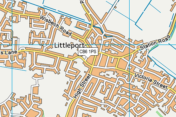 CB6 1PS map - OS VectorMap District (Ordnance Survey)