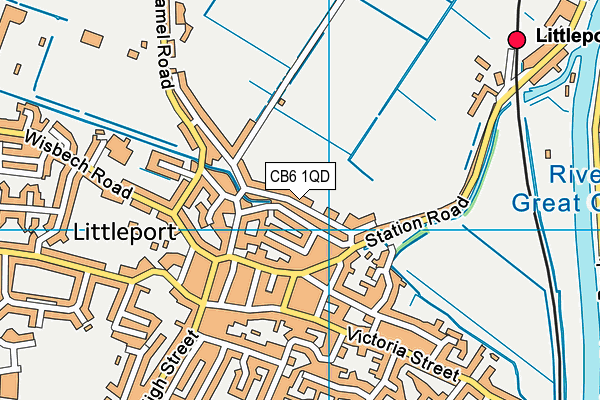 CB6 1QD map - OS VectorMap District (Ordnance Survey)