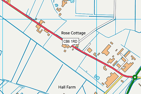 CB6 1RD map - OS VectorMap District (Ordnance Survey)