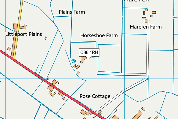 CB6 1RH map - OS VectorMap District (Ordnance Survey)