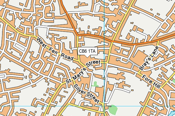 CB6 1TA map - OS VectorMap District (Ordnance Survey)