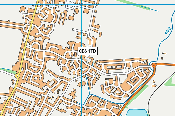 CB6 1TD map - OS VectorMap District (Ordnance Survey)