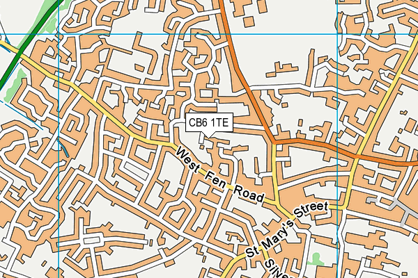 CB6 1TE map - OS VectorMap District (Ordnance Survey)