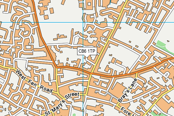CB6 1TP map - OS VectorMap District (Ordnance Survey)