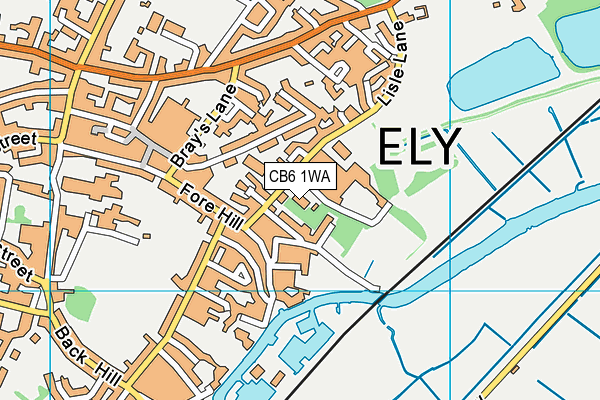 CB6 1WA map - OS VectorMap District (Ordnance Survey)