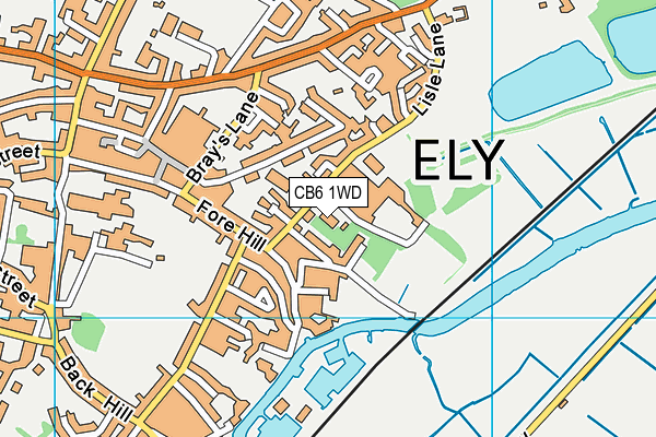 CB6 1WD map - OS VectorMap District (Ordnance Survey)