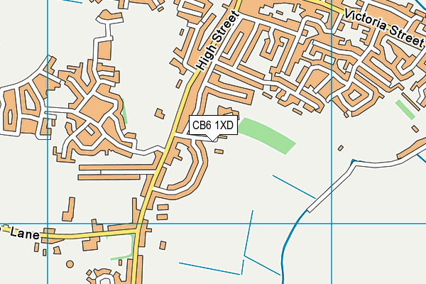 CB6 1XD map - OS VectorMap District (Ordnance Survey)
