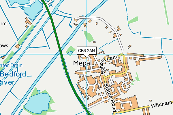 CB6 2AN map - OS VectorMap District (Ordnance Survey)