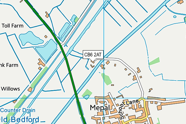 CB6 2AT map - OS VectorMap District (Ordnance Survey)