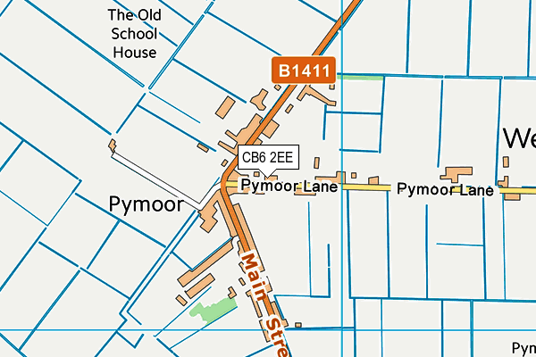 Pyemoor Recreation Ground map (CB6 2EE) - OS VectorMap District (Ordnance Survey)