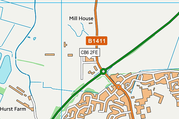 CB6 2FE map - OS VectorMap District (Ordnance Survey)