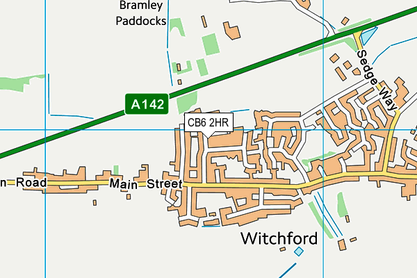 CB6 2HR map - OS VectorMap District (Ordnance Survey)