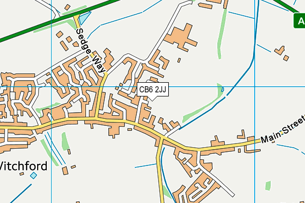 CB6 2JJ map - OS VectorMap District (Ordnance Survey)