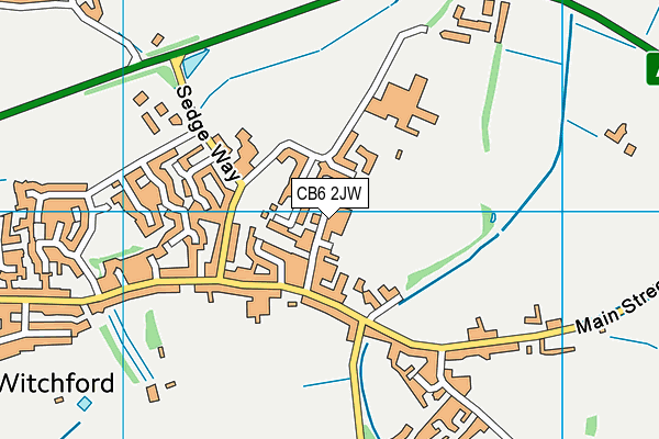CB6 2JW map - OS VectorMap District (Ordnance Survey)