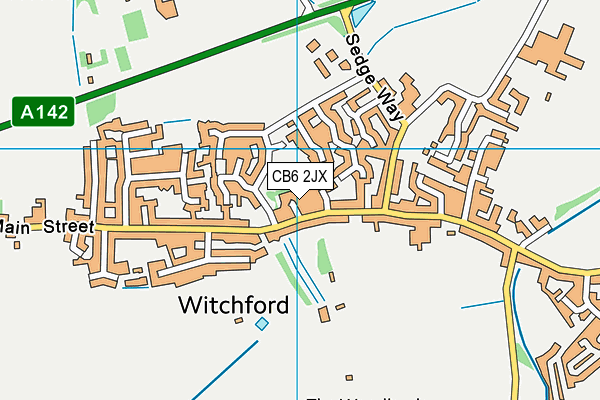 CB6 2JX map - OS VectorMap District (Ordnance Survey)
