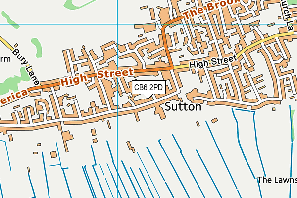 CB6 2PD map - OS VectorMap District (Ordnance Survey)