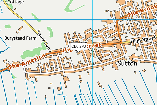 CB6 2PJ map - OS VectorMap District (Ordnance Survey)
