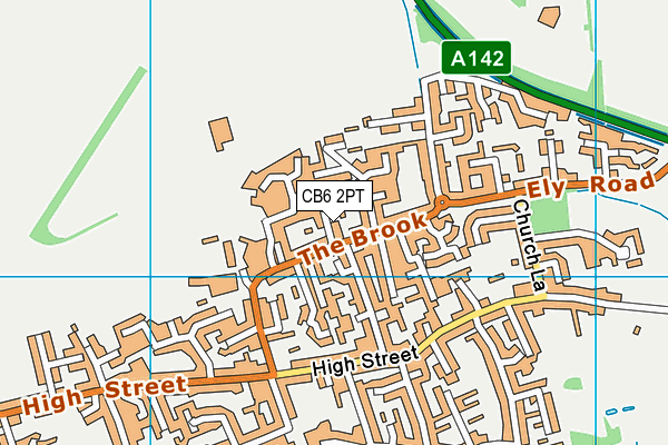 CB6 2PT map - OS VectorMap District (Ordnance Survey)