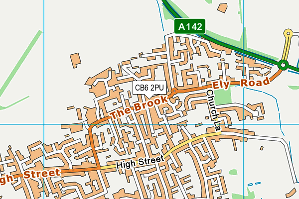 Sutton CofE VC Primary School map (CB6 2PU) - OS VectorMap District (Ordnance Survey)