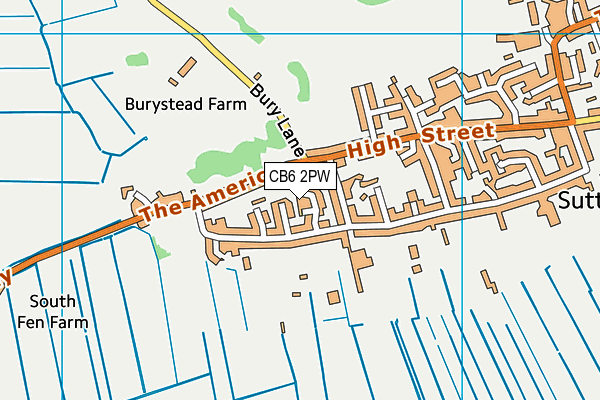 CB6 2PW map - OS VectorMap District (Ordnance Survey)