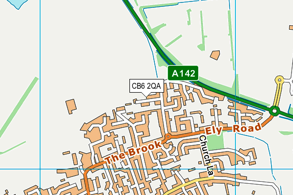 CB6 2QA map - OS VectorMap District (Ordnance Survey)