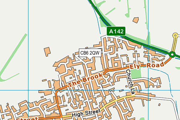 CB6 2QW map - OS VectorMap District (Ordnance Survey)