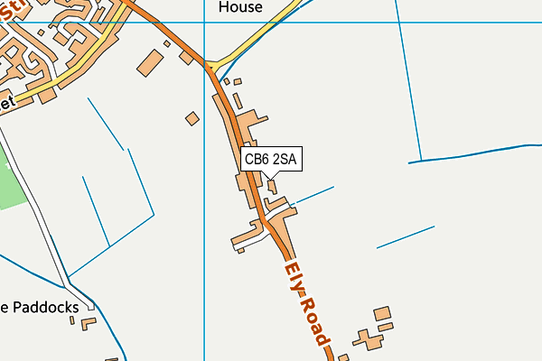 CB6 2SA map - OS VectorMap District (Ordnance Survey)