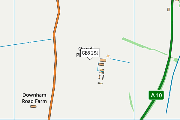 CB6 2SJ map - OS VectorMap District (Ordnance Survey)