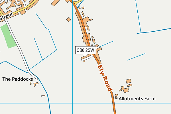 CB6 2SW map - OS VectorMap District (Ordnance Survey)