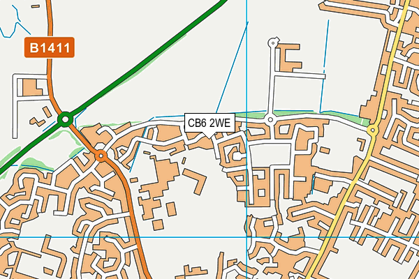 CB6 2WE map - OS VectorMap District (Ordnance Survey)
