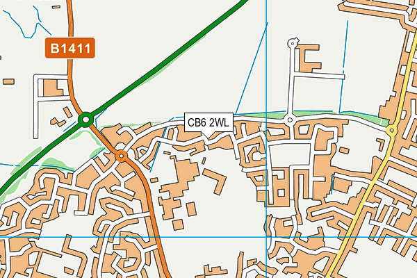 CB6 2WL map - OS VectorMap District (Ordnance Survey)