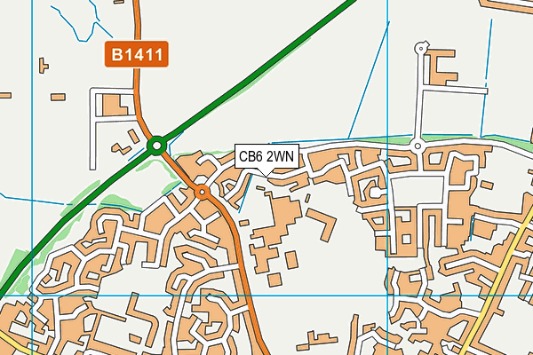 CB6 2WN map - OS VectorMap District (Ordnance Survey)