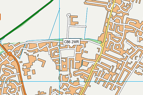 CB6 2WR map - OS VectorMap District (Ordnance Survey)