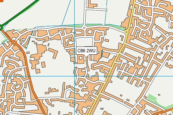 CB6 2WU map - OS VectorMap District (Ordnance Survey)