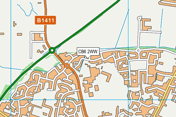 CB6 2WW map - OS VectorMap District (Ordnance Survey)