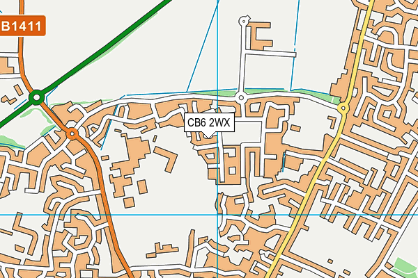 CB6 2WX map - OS VectorMap District (Ordnance Survey)