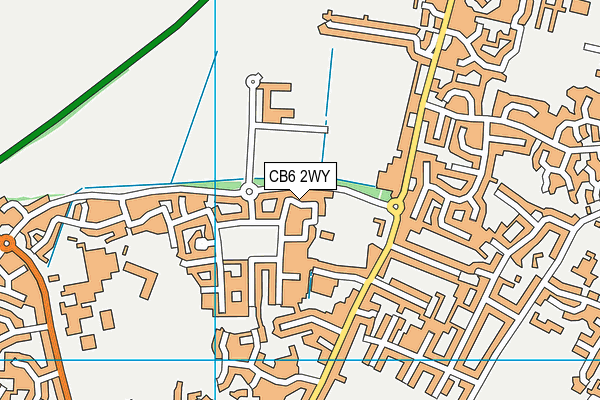 CB6 2WY map - OS VectorMap District (Ordnance Survey)