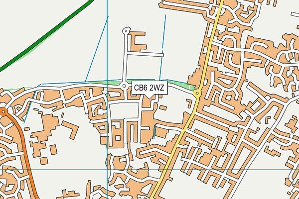 CB6 2WZ map - OS VectorMap District (Ordnance Survey)
