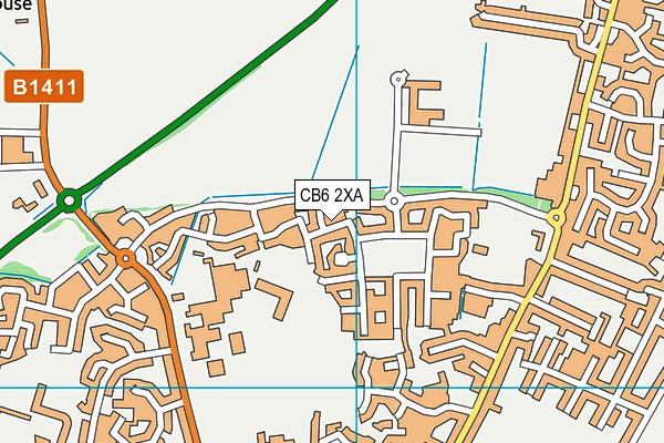 CB6 2XA map - OS VectorMap District (Ordnance Survey)