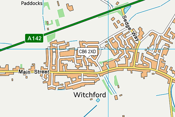 CB6 2XD map - OS VectorMap District (Ordnance Survey)