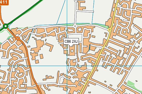 CB6 2XJ map - OS VectorMap District (Ordnance Survey)
