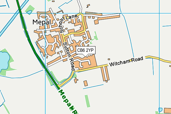 Mepal Playing Field map (CB6 2YP) - OS VectorMap District (Ordnance Survey)